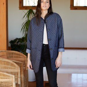 Emerson Fry Quilted Top - Denim Size Medium